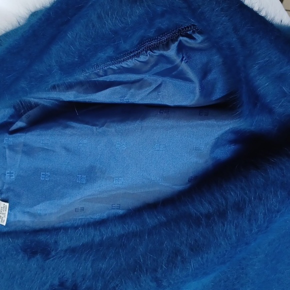 Celan of California cardigan fuzzy blazer, size L, Blue, lined - Picture 7 of 7